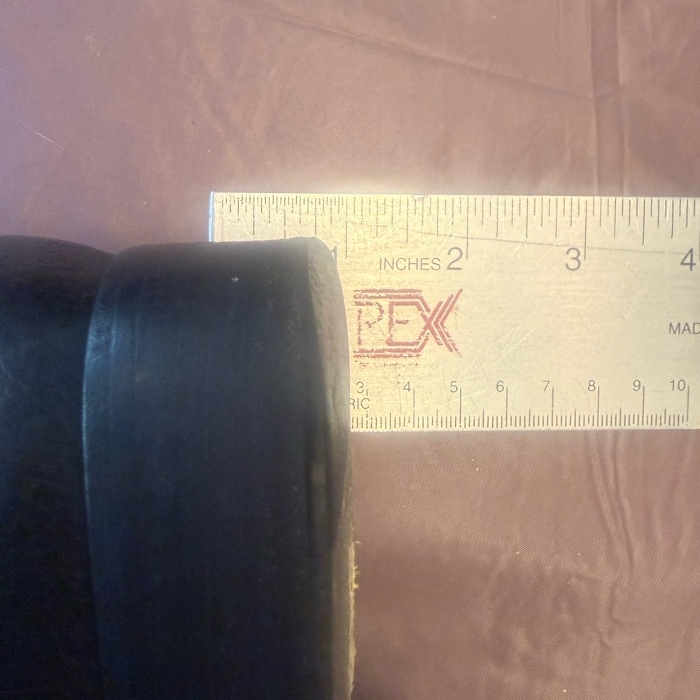 Tory Burch Junction Black Pebbled Leather Tall Riding Boots Gold Logo Size 7 - Picture 8 of 13